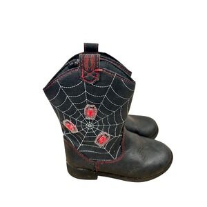 Marvel Spider-Man Cowboy Boots Size 8 Black Light Up Web Stitch Kids